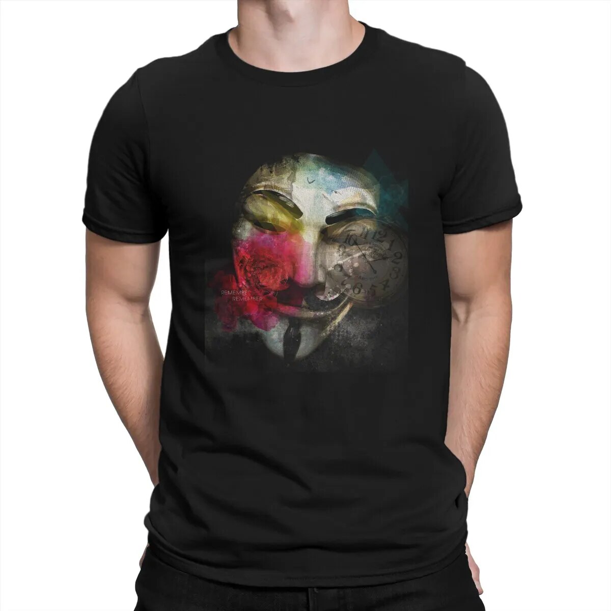 V t-shirts for men v for vendetta vintage pure cotton tees crewneck short sleeve t shirt printed clothing 4xl 5xl 6xl