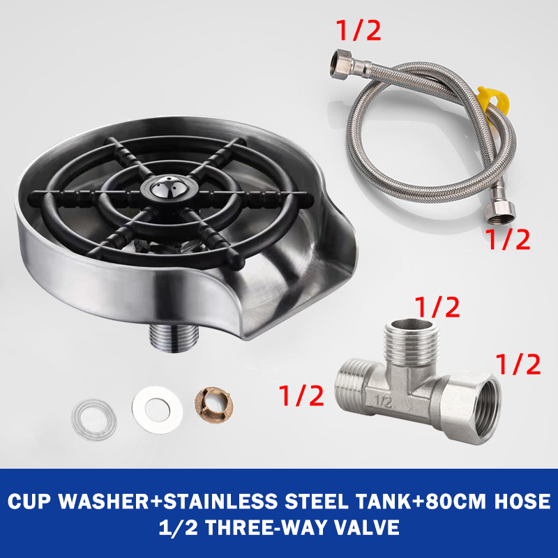 Faucet Glass Rinser Kitchen Sink Automatic Cup Washer Bar Glass Rinser