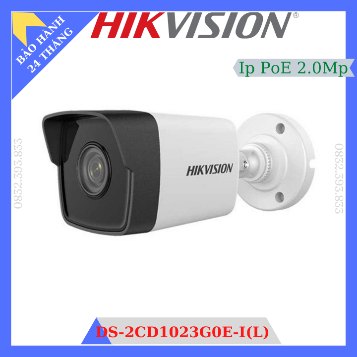Camera ip thân 2.0Mp Hikvision DS-2CD1023G0E-IL có PoE, tầm xa hồng ngoại