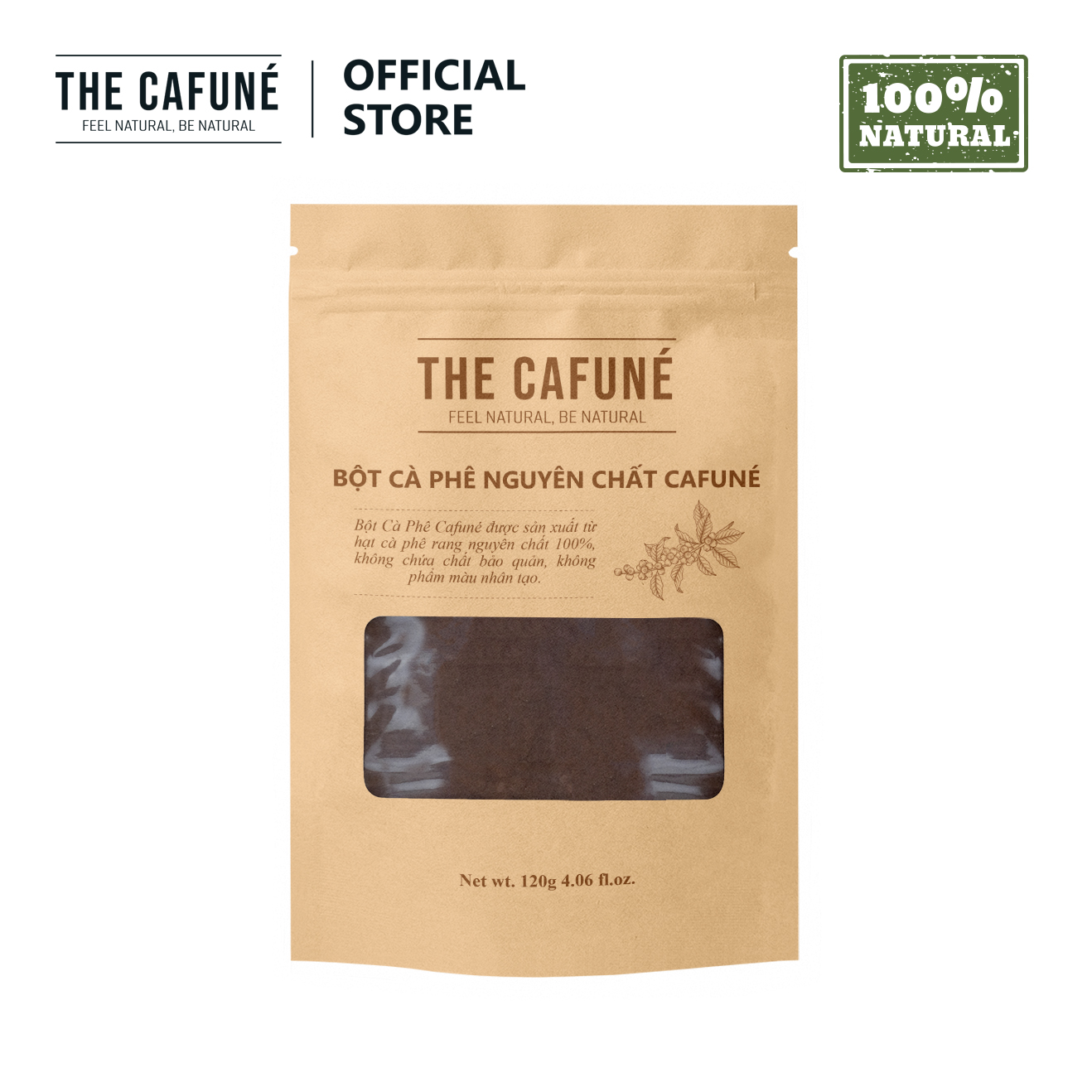 Bột cà phê Cafuné - hữu cơ nguyên chất 100% (120 Gram)