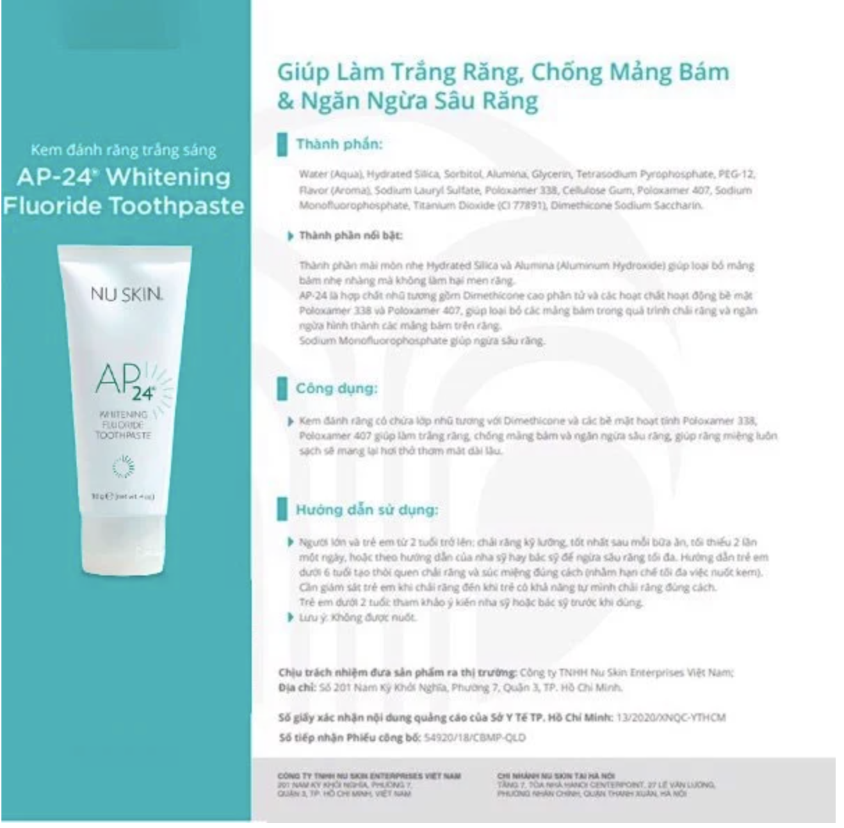 Kem Đánh Răng AP24 (Chuyên Trắng Răng)