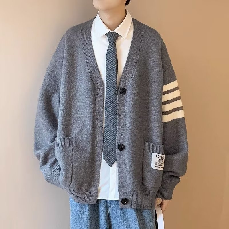 Hanlu Men's V-neck sweater Knitted cardigan Autumn coat Sweater jacket
