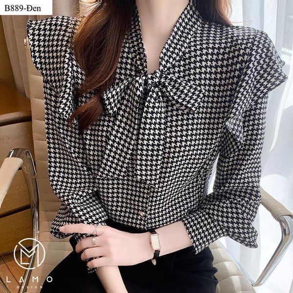 ÁO SƠ MI HỌA TIẾT CỘT NƠ -B889