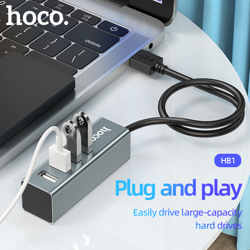 HOCO Bộ Chia Cổng USB 4 Cổng Micro USB HB1 Bộ Chuyển Đổi Kết Nối Usb