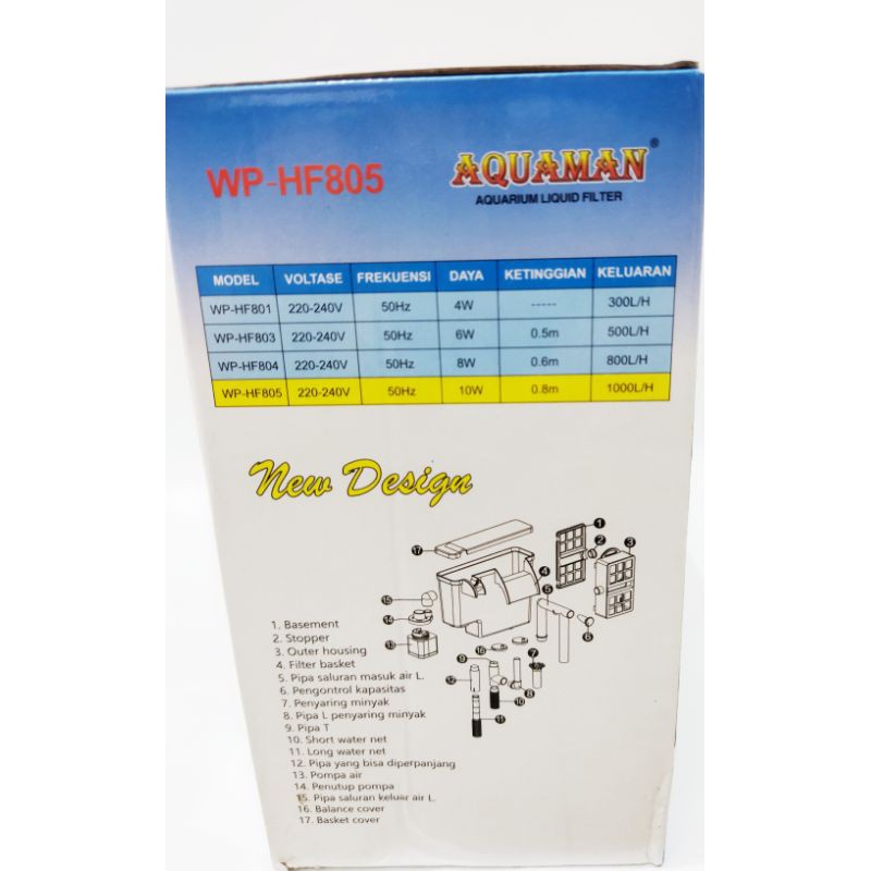 Pompa aquarium filter gantung hanging filter AQUAMAN WP HF 805