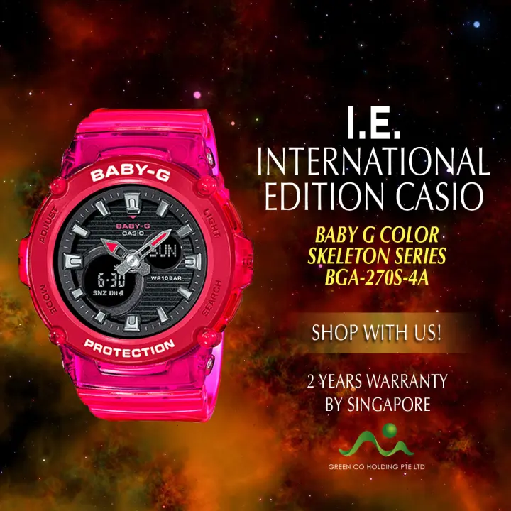 Casio International Edition Baby G Color Skeleton Red Bga 270s 4a Lazada Singapore
