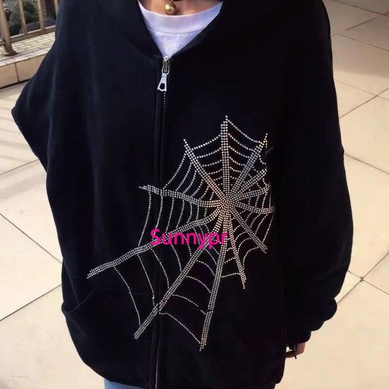 Summer Women's High Street Spider Web Printed Zip Hoodie Jacket | Lazada PH