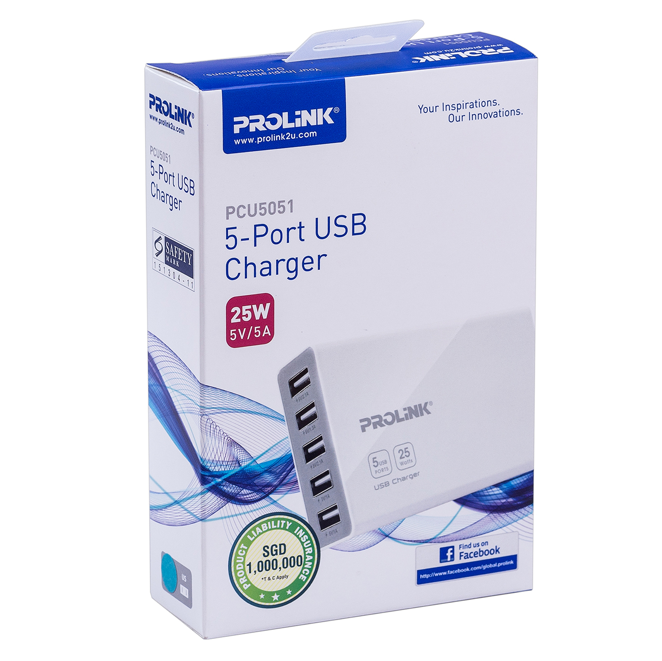 Củ sạc Prolink PCU5051 - 5 Cổng USB - Hàng Chính Hãng