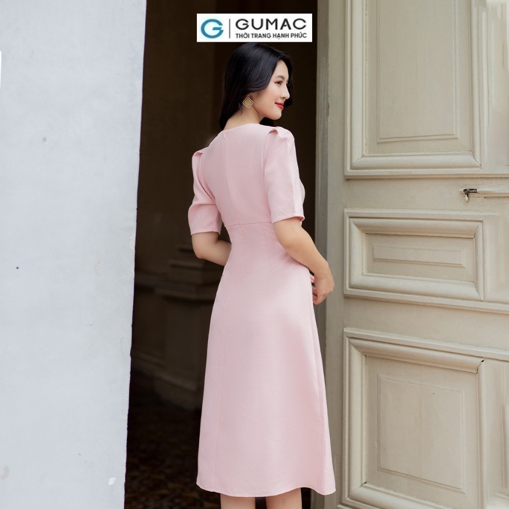 Đầm nữ A phối phụ kiện thời trang GUMAC DD07045