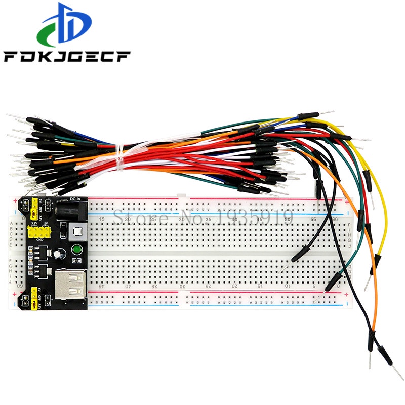 3.3V/5V MB102 Breadboard power module+MB-102 830 points Prototype Bread board for arduino kit +65 jumper wires wholesale integrated circuit