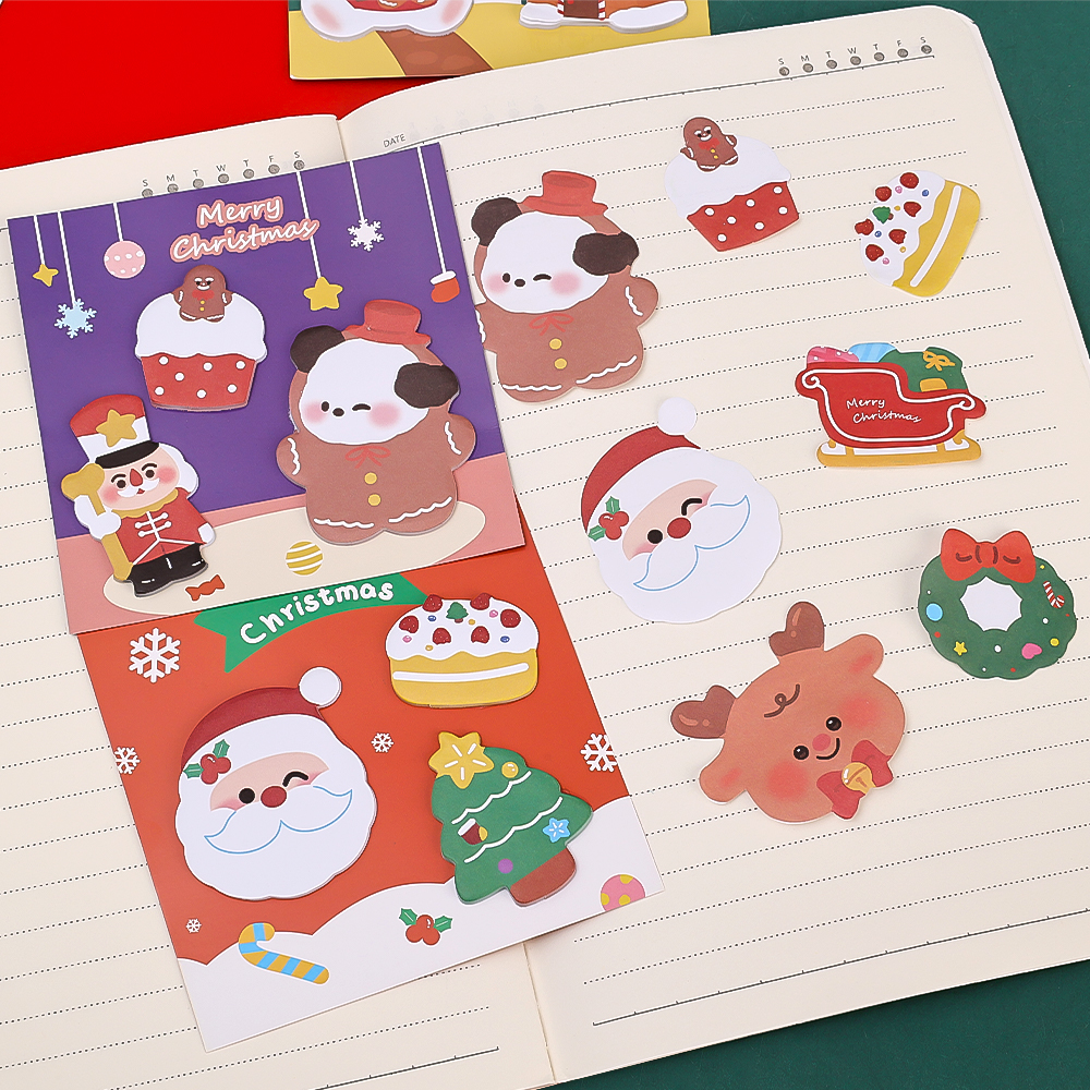 60 Sheets Christmas Combo Post It Sticky Notes Cute Notepad Handbook Decoration Decorative Stickers