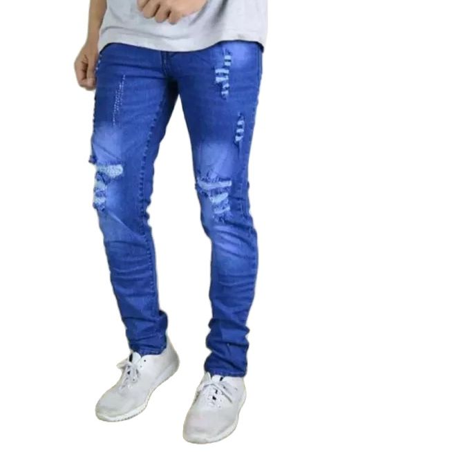 Celana Jeans Pria Sobek Ripped 