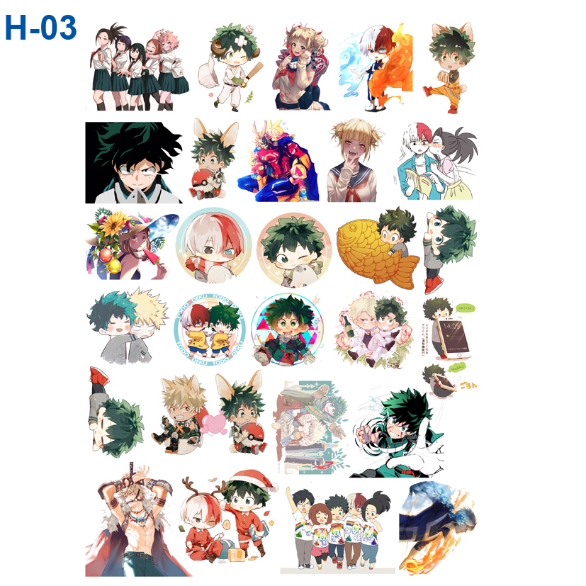 Sticker/ Hình dán anime MY HERO ACADEMIA (combo 30-60 stickers)