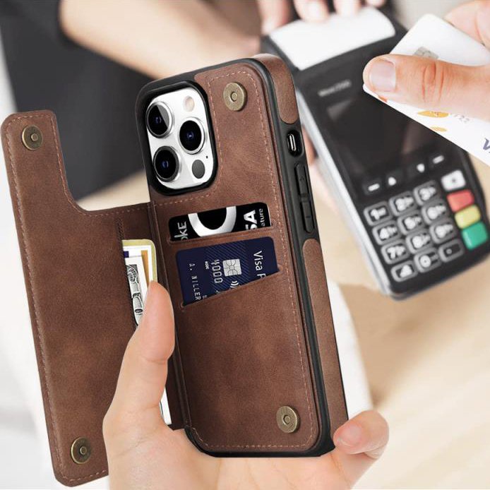 Ốp lưng ví da cao cấp dành cho iPhone 11/12/13/14/pro/max/plus/promax/mini