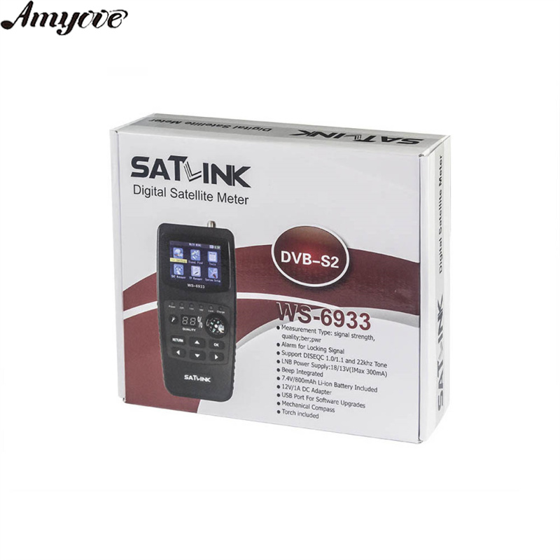 Satellite Finder Satlink Ws-6933 Digital Satfinder Dvb-s2 2.1-inch Lcd Screen Display Sat Meter Detector