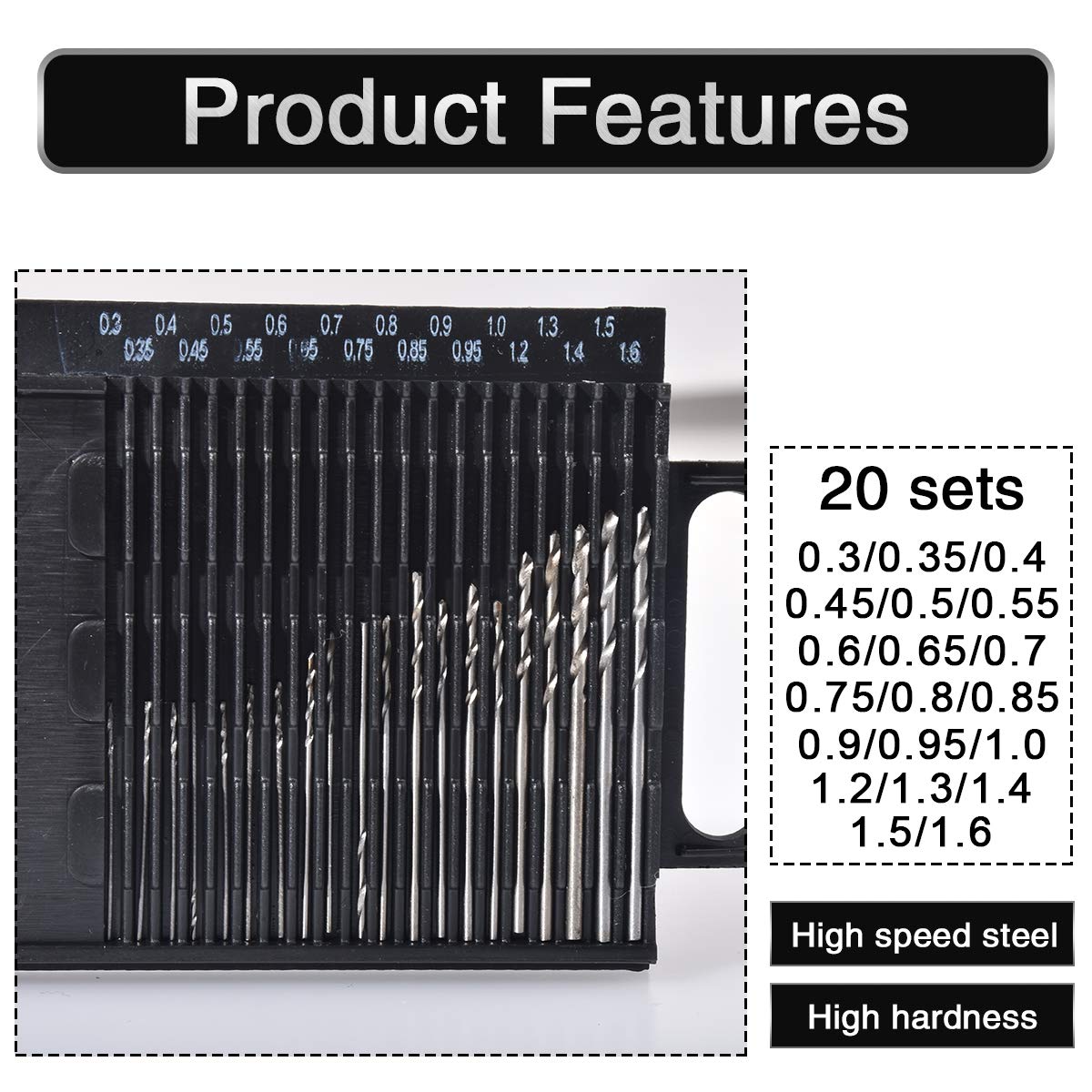 20pcs%200.3-1.6mm%20Shank%20Mini%20Drill%20Bit%20Set%20Twist%20Drill%20Diy%20Kit%20Rotary%20Hand%20Tools%20Hss%20Twist%20Drill%20Bit%20Set%20With%20Case%20-%20Image%203
