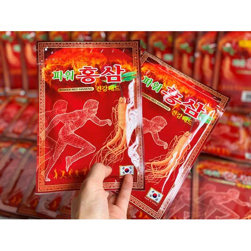 Combo 10 Gói Cao Dán Hồng Sâm Power Đỏ Hàn Quốc [20miếng/gói]