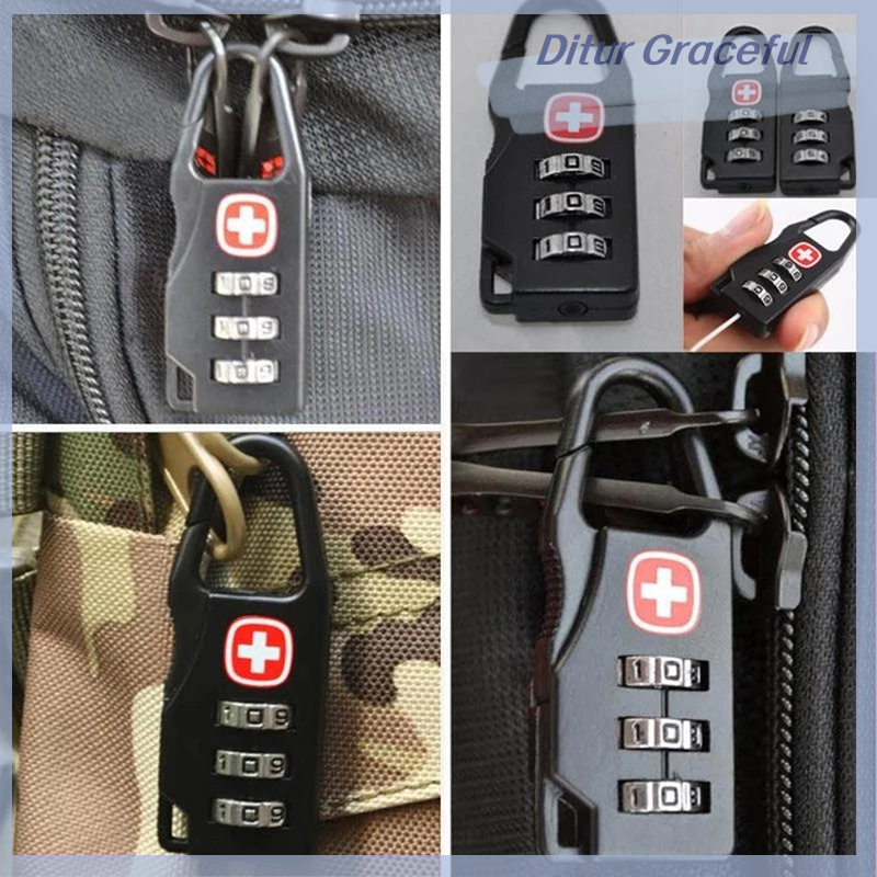 Ditur Portable Alloy Mini Lock Padlock Outdoor Combination Code Number Lock