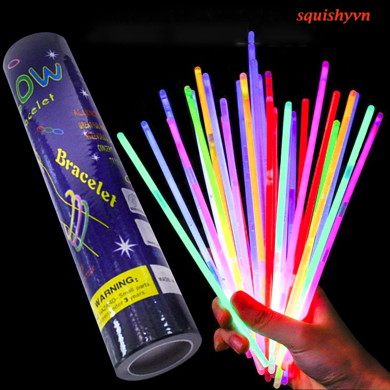 Combo 100 que dạ quang glow stick phát sáng kèm 100 đầu nối - msp996693