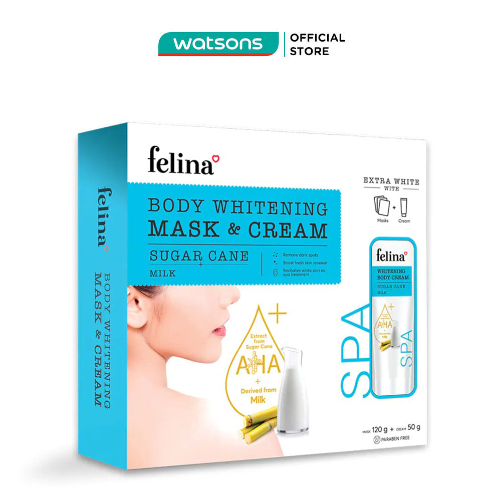 Combo Felina Milk Body Mask (Mặt Nạ Ủ Trắng 120g + Kem Dưỡng Trắng Da 50g)