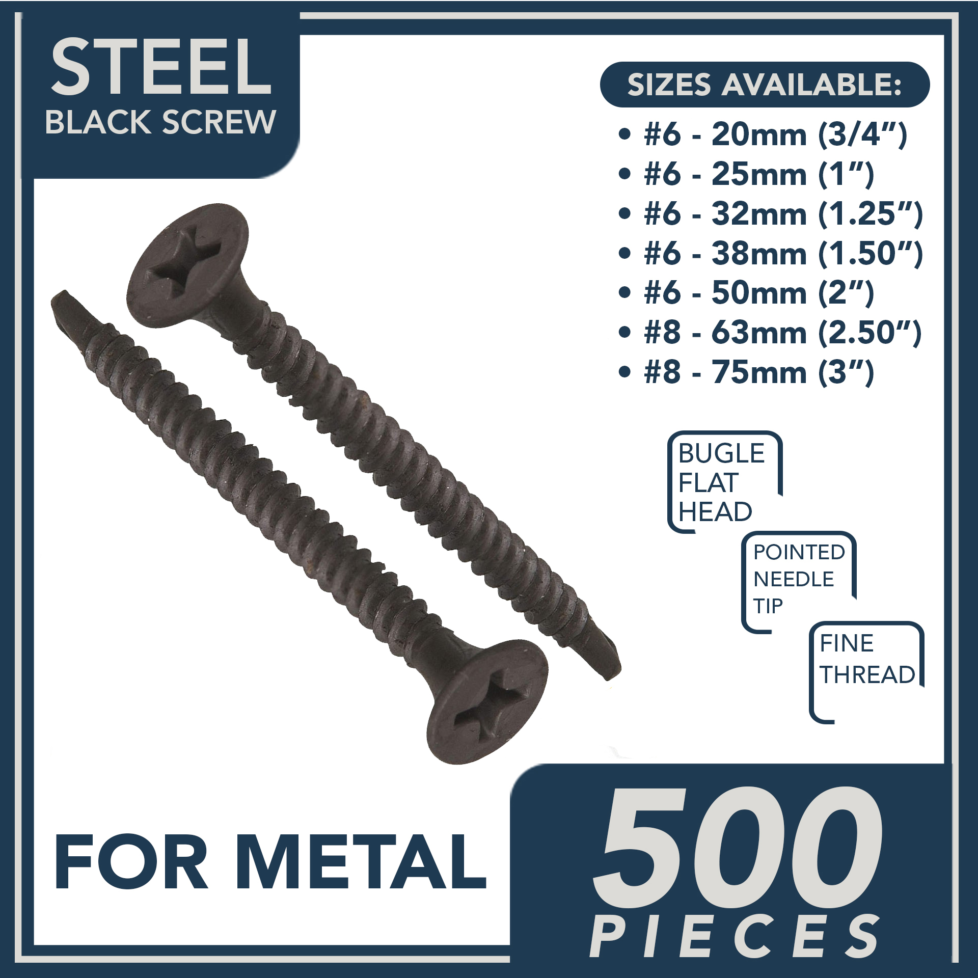 BLACK SCREW FOR WOOD or METAL 500pcs Lazada PH