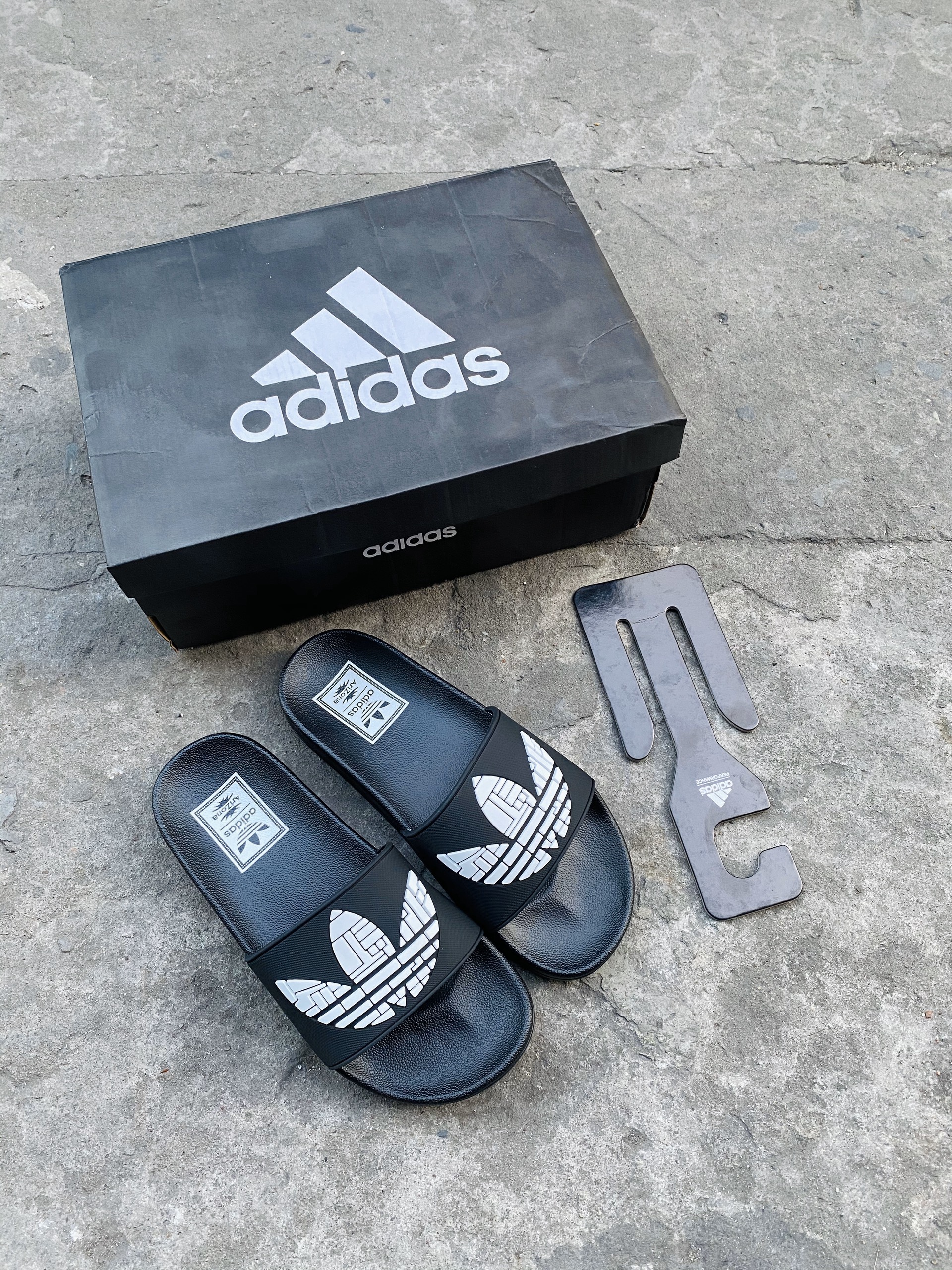 Dép adidas nam nữ -3 lá trắng