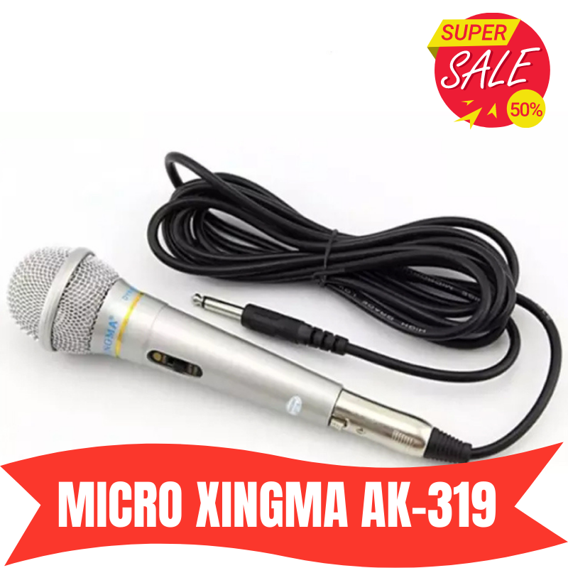 Micro Karaoke XINGMA AK-319 chống hú . Micro hát karaoke gia đình. Mic có dây dài 3m. Có trang bị lọc âm, âm thanh trong trẻo mượt mà, hát cực hay. Mic XingMa 319 thỏa mãn niềm đam mê ca hát của bạn., BH uy tín 1 đổi 1 tại Lamy Store