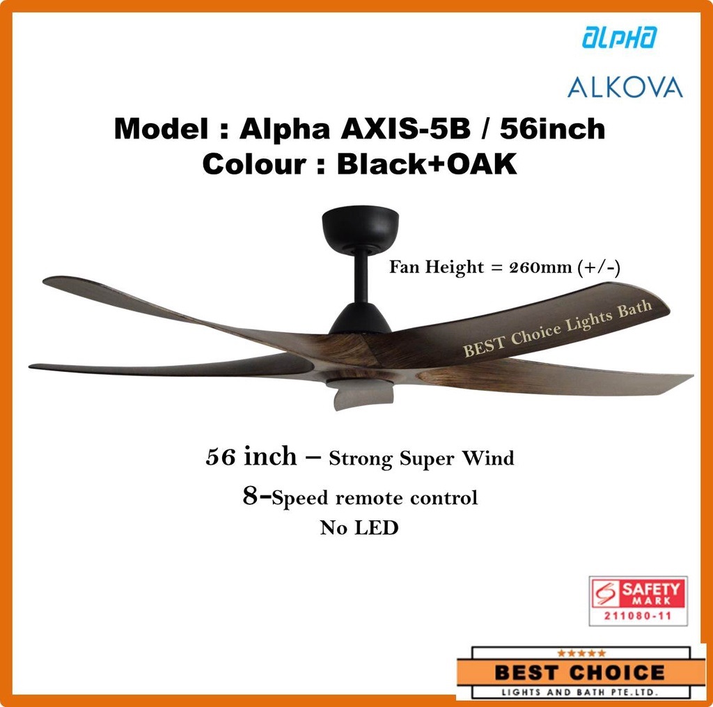 299 ALPHA ALKOVA AXIS Ceiling Fan DC Motor Led Light 42/48Inch(5Blades