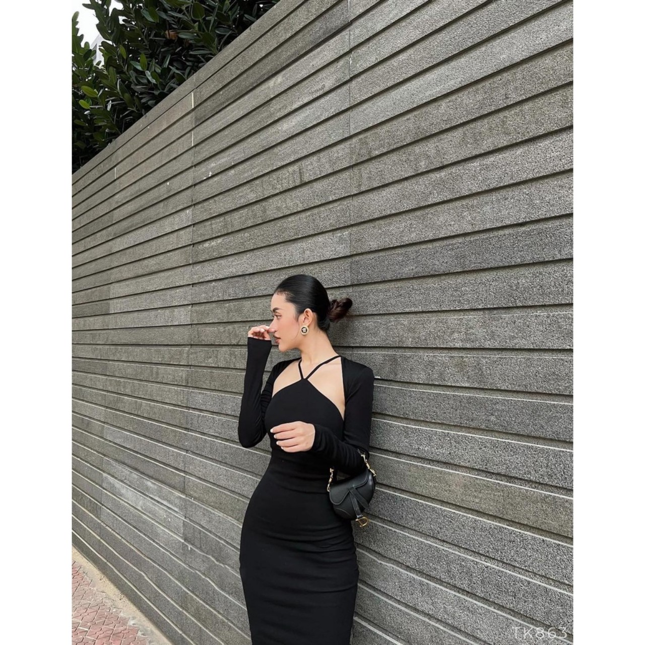 Đầm Ôm Body Dây Yếm Tay Dài
