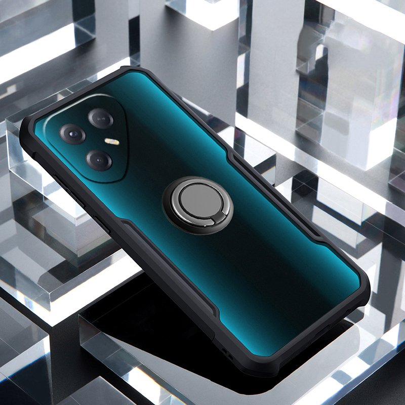 For Tecno Pova 7 Phone Case Ring Ultra Thin Clear Car Kickstand Bracket Soft Air Cushion Shockproof Armor Cover for Tecno Pova 7 Cover Casing HP.