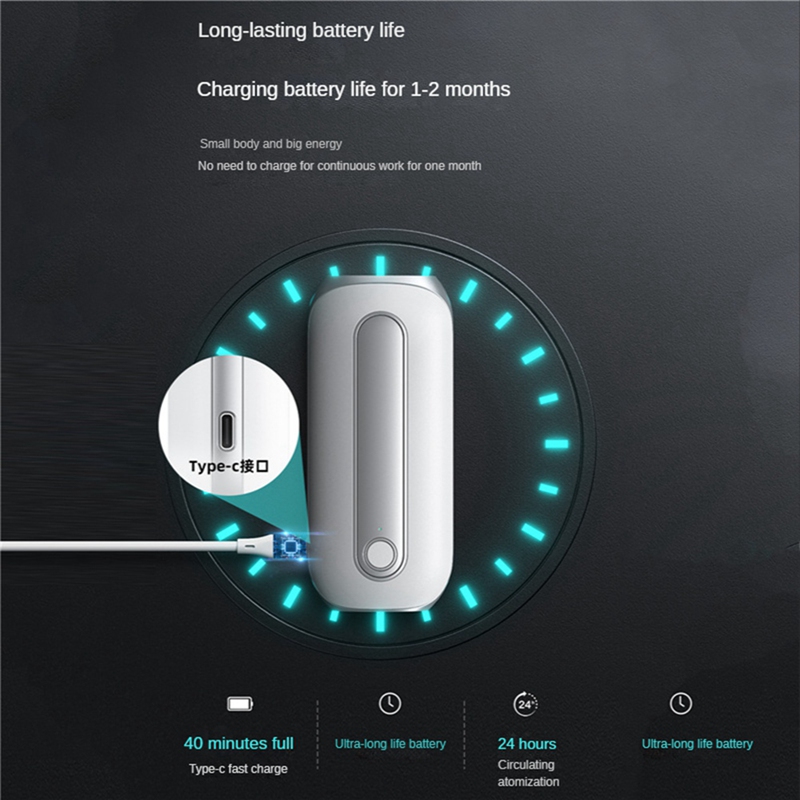 (C G K Essential Oil Diffuser Electric Diffuser Essential Oil Diffuser Wall-Mounted Big Battery 4 Modes Purifier