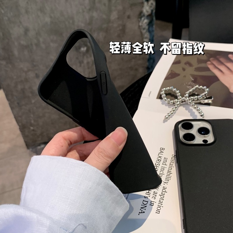 HOCE%20Luxury%20Ultra%20Thin%20Matte%20Silicone%20Soft%20Phone%20Case%20For%20iPhone%2016%2015%2014%2013%2012%2011%20Pro%20Max%2014%2015%2016%20Plus%20Cases%20Solid%20Black%20Color%20Shockproof%20Back%20Cover%20-%20Image%204
