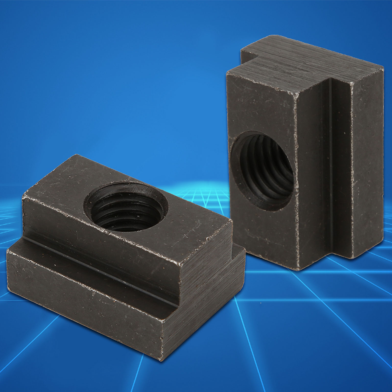 thumbnail image 2 of 5 Pcs Black Oxide Finish T Slot Nuts M8/10 Threads T Sliding Nut Fasteners Fit Into 2 of 9