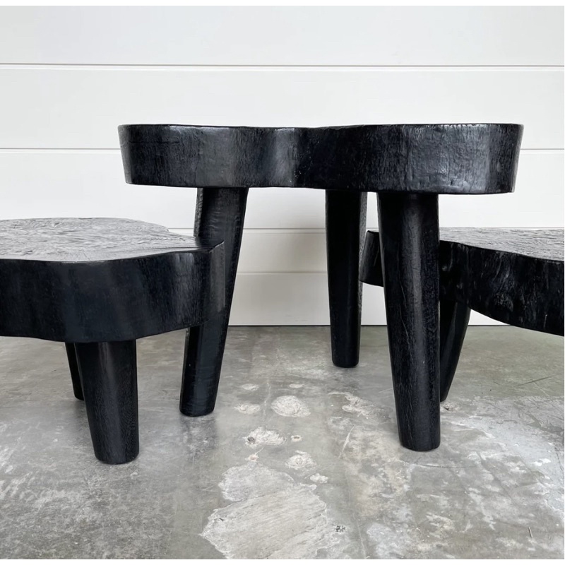 Ghế/Bàn Gỗ Sơn Đen Phong Cách Rustic, Minimalism