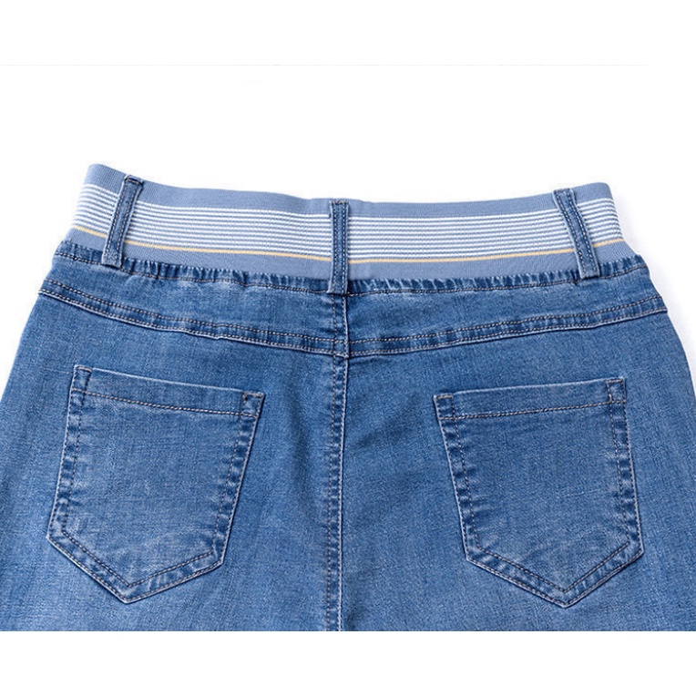 Quần jeans Lửng Lưng Thun Thời Trang Dành Cho Nữ