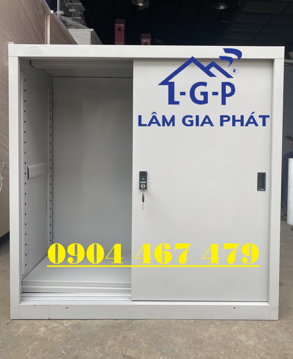 Tủ hồ sơ văn phòng sắt 2 cánh cửa lùa nhỏ mới 100%