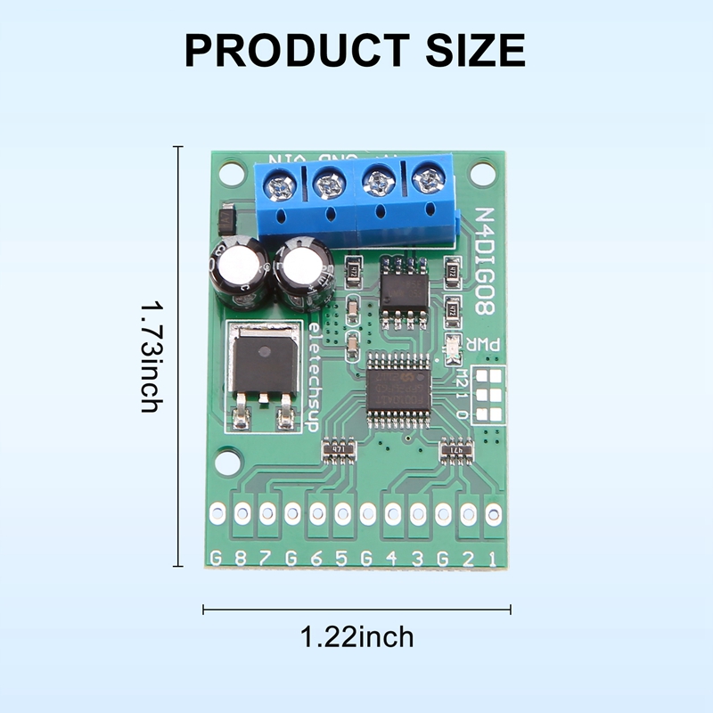 8Ch Input/Output Digital Switch TTL LvTTL CMOS RS485 IO Control Module Modbus Rtu Board for PLC Relay