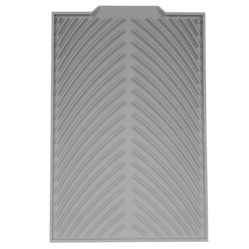 Silicone Dish Drying Mat Flume Folding Draining Mat,Rectangle Drain Mat Drying Dishes Pad Heat Resistant Non- Tray