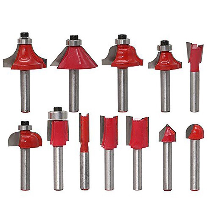 Bộ mũi phay gỗ 15 chi tiết chân 6.35mm _TKDN