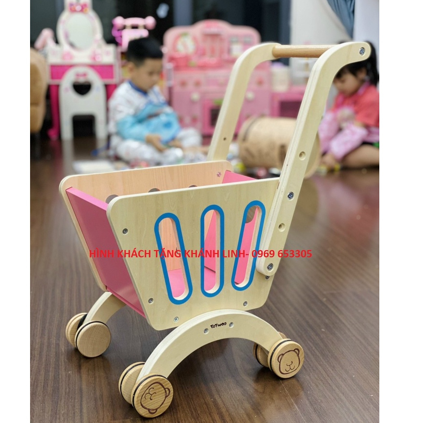Đồ chơi xe đẩy siêu thị bằng gỗ  cho bé( nhiều mẫu)