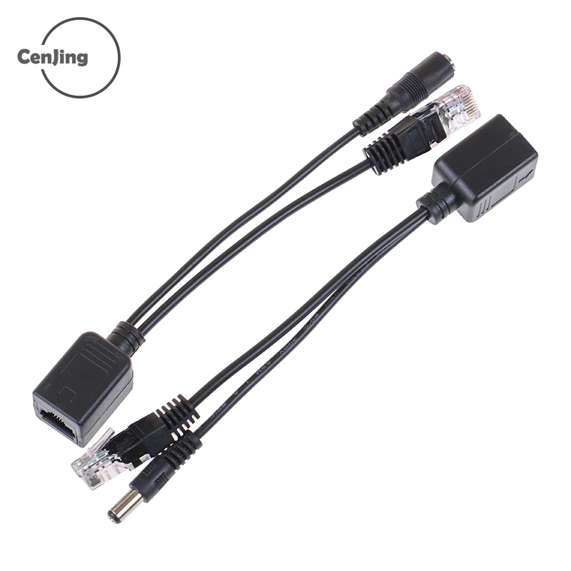 Cjing 1 bộ cáp PoE Bộ chuyển đổi nguồn thụ động qua ethernet cáp bộ chia POE đầu phun