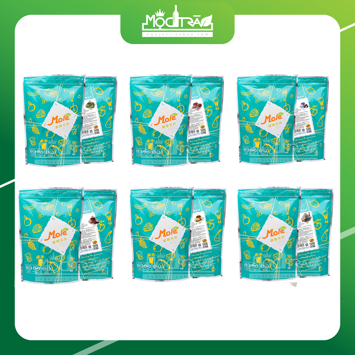 Bột Pudding Mole Đài Loan 1kg - Trứng/Dâu/Socola/Dưa lưới/Khoai Môn