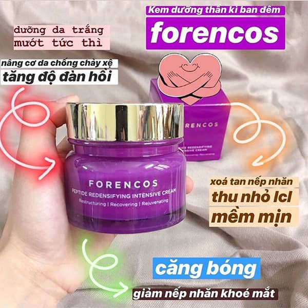 Kem Dưỡng Da Ban Đêm Forencos Peptide Redensifying Intensive Cream 50ml màu tím Hàn Quốc