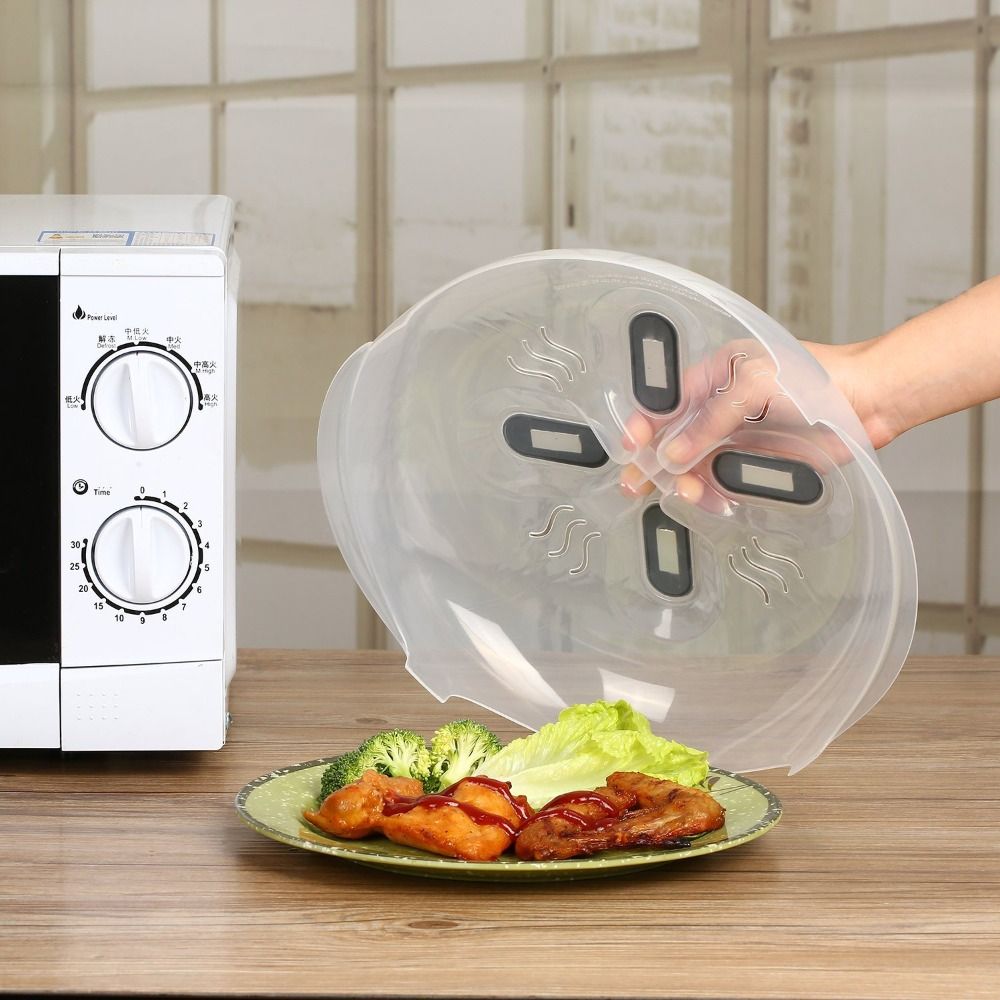 Professional Microwave Food Splatter Cover Microwave Plate Anti-oil Cover  Guard Lid with Steam Vents Keeps Microwave Oven Clean - AliExpress