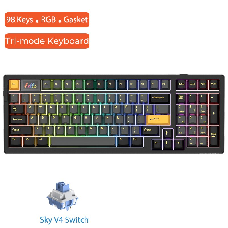 DAREU RGB Mechanical Wireless Keyboard TFT Display Hotswap Trimode