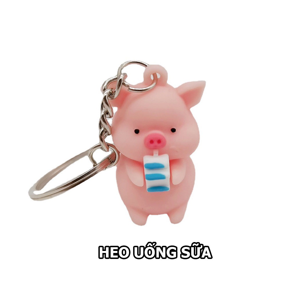 Móc khóa heo con mặc áo mưa cute