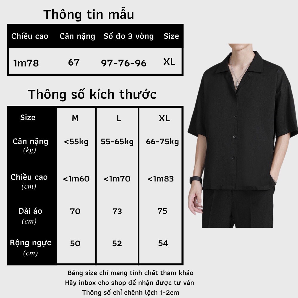 Áo sơ mi tay ngắn nam nữ form rộng sơ mi cổ vest unisex tay lỡ, chất vải lụa mịn chống nhăn