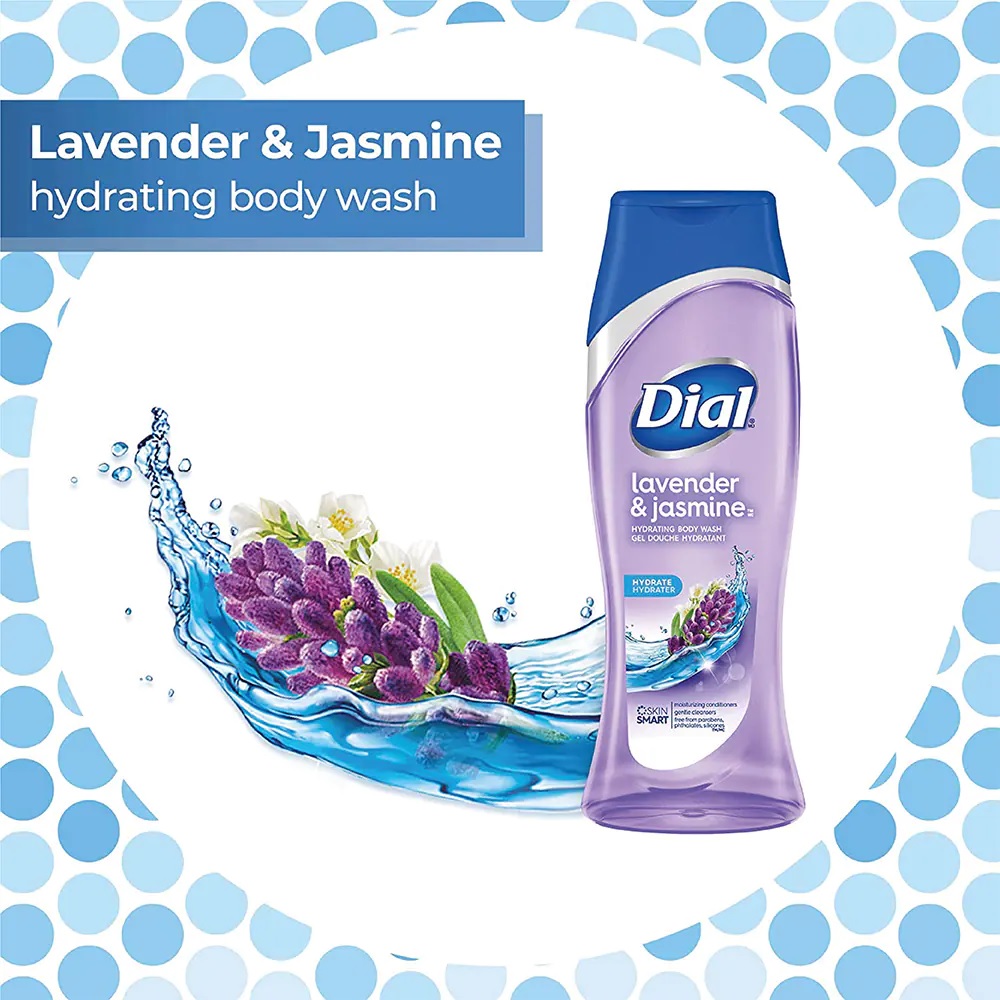 Sữa tắm cấp ẩm và diệt khuẩn Dial Lavender & Jasmine 473ml