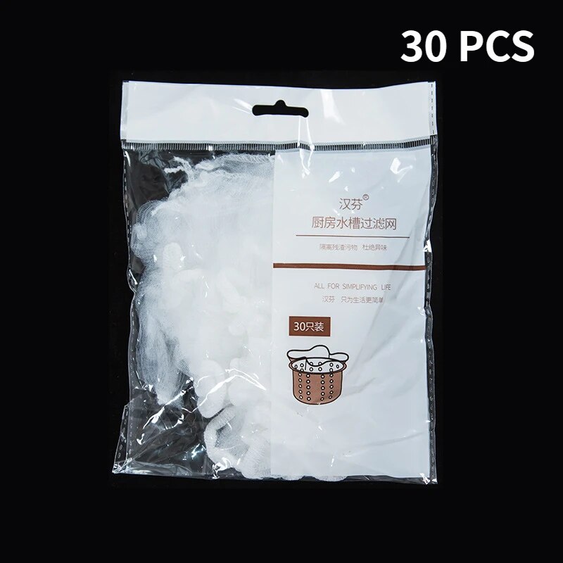 Feelife 30/200Pcs Disposable Kitchen Sink Filter Mesh Sewer Garbage Filter Meal Residue Pool Mesh Bag Drainage Screen Sink Garbage Net