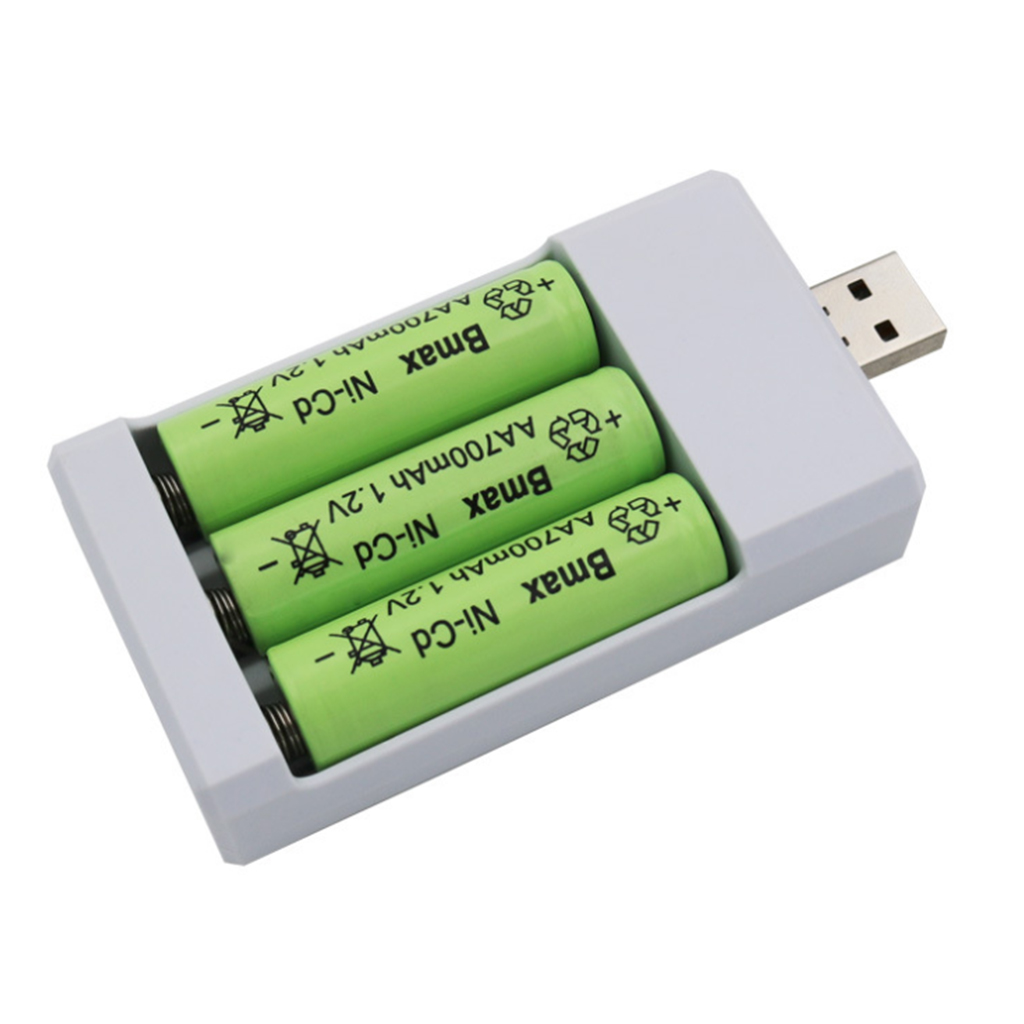 3 solts Bộ sạc pin Adapter Phích cắm USB Bộ sạc pin cho phổ AA/AAA